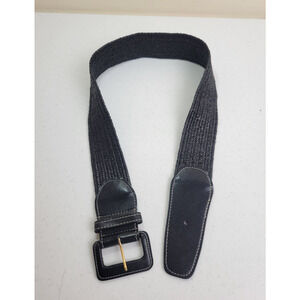 Braided Woven Belt Black Stretch Wide Strap Casual Fashion Women's Size 40"